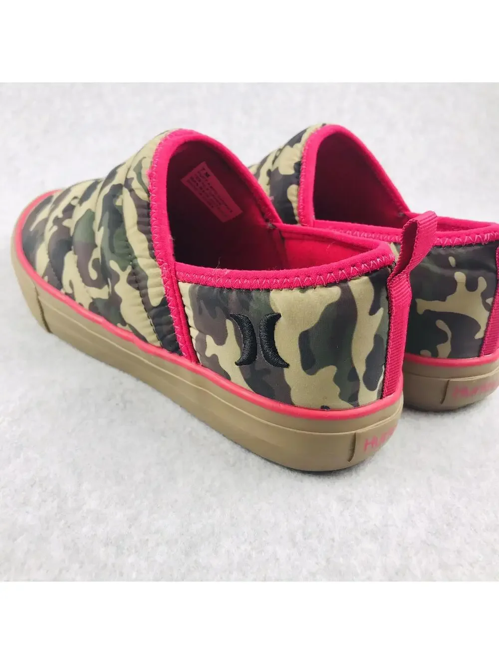 Hurley Puff Kayo Chukka Slip-On Shoes Camouflage Hot Pink Size 7 Womens